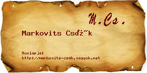Markovits Csák névjegykártya